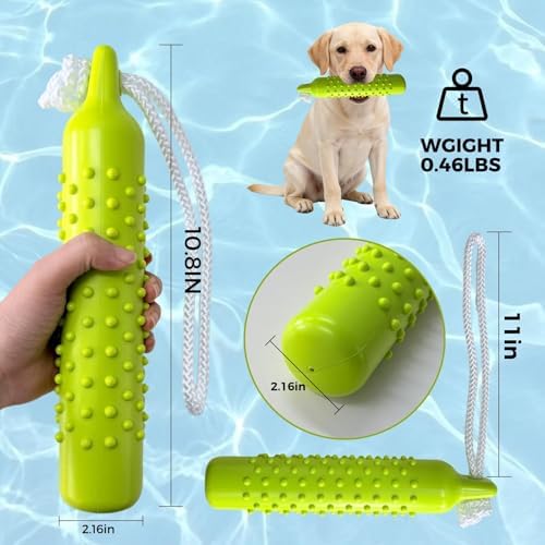 BINGPET Dog Float Bumper Toy,10.8" Lightweight Bumper for Water Fetch Outdoor,Floating Dog Water Toys for Medium Large Dogs,Fetch Rope Pet Toy Dock Diving Retrieving Dummy for Pool/Beach/Lake