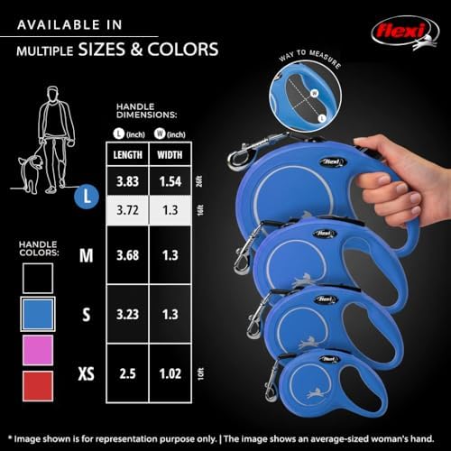 FLEXI® Classic Tape Retractable Dog Leash, Large, 16 ft - Blue
