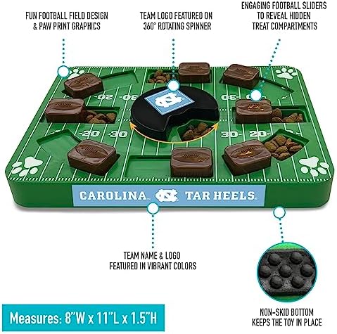 Pets First NCAA University of NC Puzzle Toy, Puzzle Treat Dog Toy, Interactive Dog Treat Toy, Dog Puzzle Feeding Slow Toy
