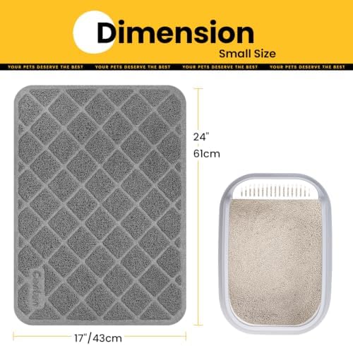 Conlun Cat Litter Mat Litter Trapping Mat, 24" x 17" Charcoal