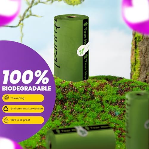 Dog Poop Bags-150 Counts with Leash Dispenser,10 Rolls,(Green)