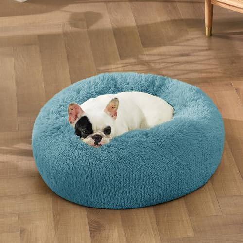 Bedsure Calming Small Dog Bed Donut Washable Cat＆Puppy Bed,23 inches