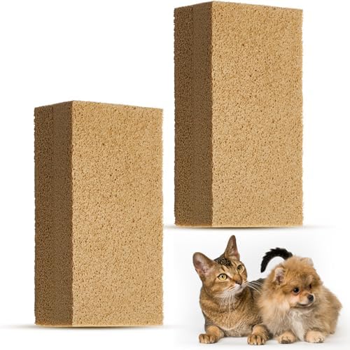 2 Pack Pet Hair Remover Sponge Cat and Dog Hair Sponge, Khaki