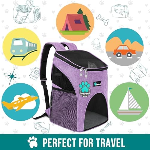 PetAmi Cat Backpack Carrier for Small Dogs and Large Cats, Airline Approved