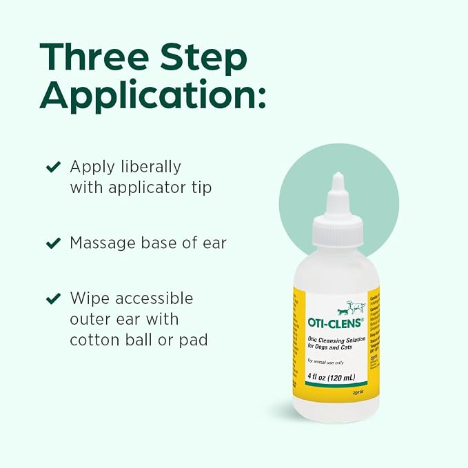 Ear Cleansing Solution for Dogs & Cats, 4 oz | Gentle & Non-Irritating Ear Cleaner, Removes Ear Wax Debris, Clears Odors, Safe for Grooming & Routine Hygiene, Non-Toxic