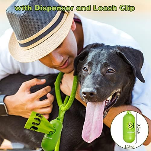 Biodegradable Dog Poop Bags 300 Count, 20 Rolls, Recyclable Waste with Dispenser, Large 9 x 13 Inches, Extra Thick, Leak Proof for Dogs and Cats
