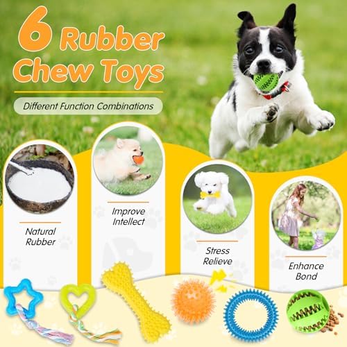 Zeaxuie 25 Pack Luxury Dog Chew Toys, Puppy Toys for Teething Small Dogs
