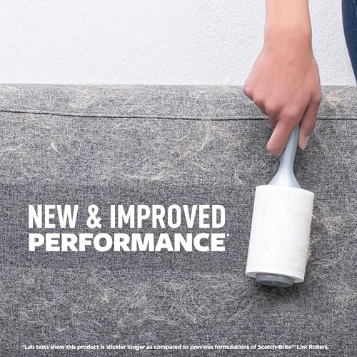 Scotch-Brite Everyday Clean Lint Roller, Lint Remover for Pet Hair, Dark Clothes, Furniture, and Dusty Surfaces, Picks Up Fur & Fluff in Your Home, Car, & Office, 10 Pack, 950 Adhesive Sheets Total