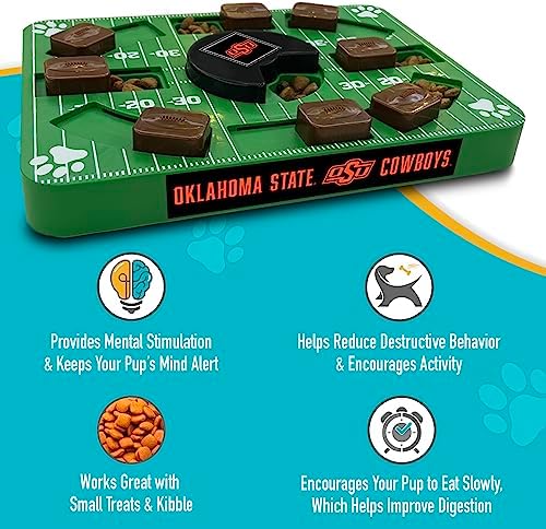Pets First NCAA Oklahoma State Cowboys Puzzle Toy, Puzzle Treat Dog Toy, Interactive Dog Treat Toy, Dog Puzzle Feeding Slow Toy