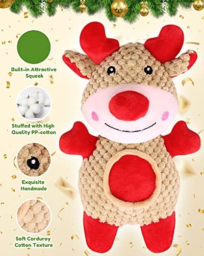 Pweituoet Christmas Dog Toys, 6 Pack Dog Rope Toys and Plush Dog Toys/Dog Gifts for Puppy Small Medium Large Dogs