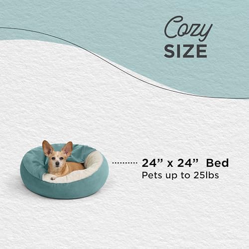 Best Friends by Sheri Cozy Cuddler Ilan Small Dog Bed, Tide Pool Blue, 24"