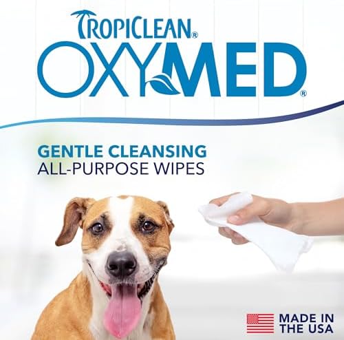 TropiClean OxyMed Soothing All Purpose Cat & Dog Wipes, 50ct