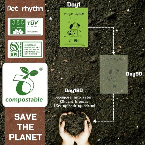 Biodegradable Dog Poop Bags, 120 Bags with Free Dispenser