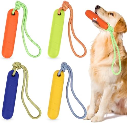 Skylety 4 Pack Floating Dog Toy with Rope Handle