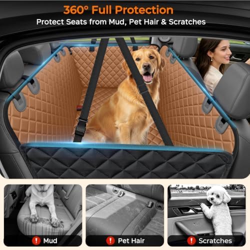 URPOWER Dog Car Seat Cover for Back Seat, Waterproof Hammock for Car & SUV