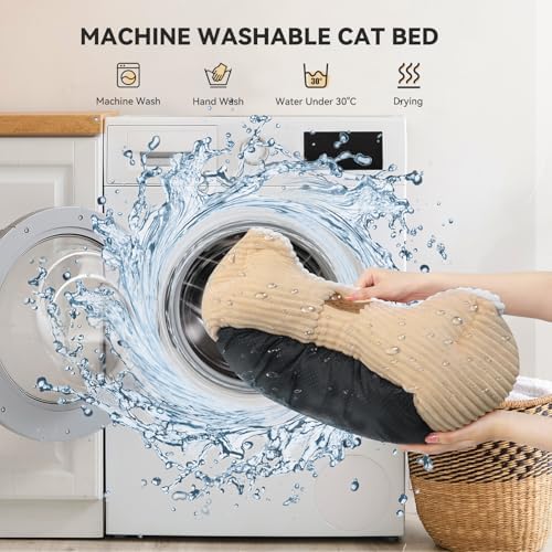 Zerbuger 20in Coffee Rectangle Cat Dog Bed Machine Washable Sleeping Sofa