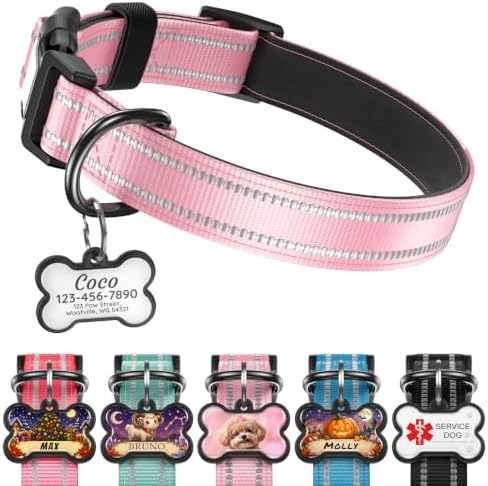 Personalized Dog Collar and Dog Tag Set,Comfortable for Small Medium Dogs