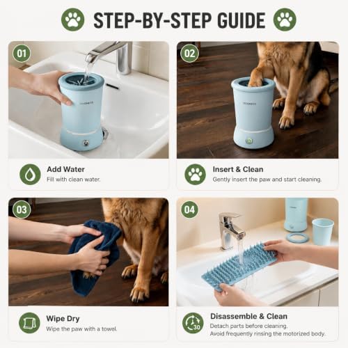 DOGNESS Automatic Dog Paw Cleaner Cup Paw Washer for Small & Medium Dogs