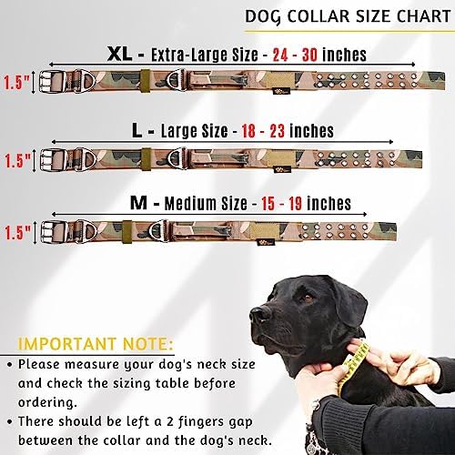 ADITYNA Heavy Duty Camo Dog Collar for Large Dogs with Traffic Handle