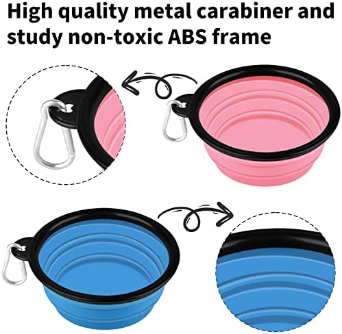 COOYOO Collapsible Dog Bowl,2 Pack Collapsible Dog Water Bowls for Cats Dogs,Portable Pet Feeding Watering Dish for Walking Parking Traveling with 2 Carabiners