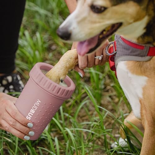 Dexas MudBuster Medium Dog Paw Cleaner, Blush, Fits 1.5"-2.5" Wide Paws, Gentle Silicone Bristles for Quick, Easy Cleaning