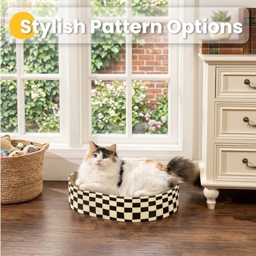 Conlun Oval Cat Scratcher Bed | Scratching Bowl Lounge for Cats | Large