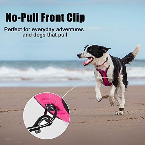 PoyPet No Pull Dog Harness Large, Reflective Vest with Front Clip & Handle