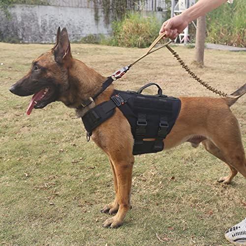 ICEFANG No Pull Tactical Dog Harness for X-Large Dogs,Adjustable Dog Vest