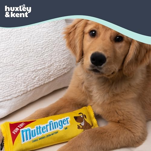 Huxley & Kent Power Plush Squeaky Dog Toy, Mutterfinger, Small