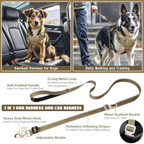 Tactical Dog Harness and Leash Set Small Sized Dog+10 Dog Patches