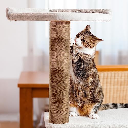 4 PCS M8 Cat Scratching Post Replacement, 15.7 x 3.1 Inches Cat Tree Replacement Post Jute Pole for Indoor Cats with M8 Screws, for Kitten Tree Tower Spare Cat Furniture Accessories