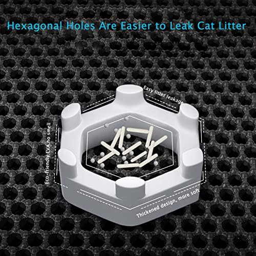 Cat Litter Mat Kitty Litter Trapping Mat Honeycomb Mats Waterproof Double Layer Anti Tracking Kitty Mats Catcher Litter Tray Box Rug Carpet (23.6'' x 17.7'', brown)