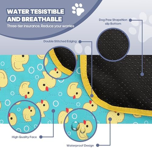 4'Pcs Washable Pee Pads, Reusable Puppy Pet Training Pads, Waterproof Dog Crate, Whelping Pad, Non-Slip Protects Against Urine Leakage Green Medium