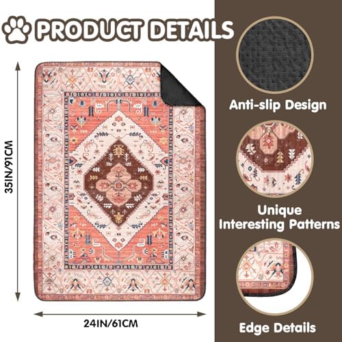 2PC Absorbent Dog Pee Pads, Washable Non-Slip Reusable Mat 35x24in