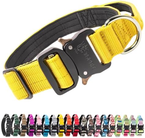 TSPRO Tactical Dog Collar, Heavy Duty Quick Release Metal Buckle and Handle