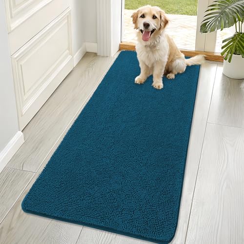OLANLY Dog Door Mat for Muddy Paws 70x32, Super Absorbent Chenille Mud Mat
