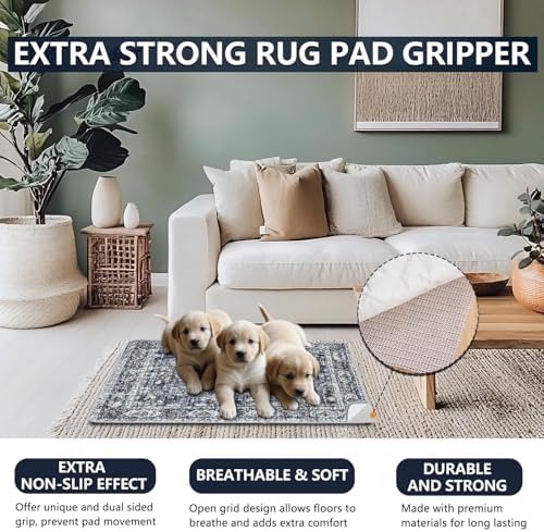 Washable Thickened Pee Pads for Dogs, 4 Pack (18"x24") Upgrade Reusable Puppy Pads with Non-Slip Rug, Super Absorbent Leakproof Puppy Training & Whelping Pads for Dogs, Doggie