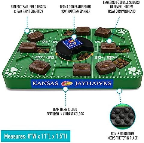 Pets First NCAA Kansas Jayhawks Puzzle Toy, Puzzle Treat Dog Toy, Interactive Dog Treat Toy, Dog Puzzle Feeding Slow Toy