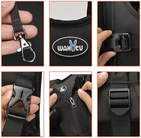 Wakytu Dog Front Carrier Backpacks for Small Dogs, Legs Out Pet Carrier Sling Backpack with Adjustable Padded Ventilated Shoulder Straps, Easy-Fit for Traveling Hiking Camping,Large