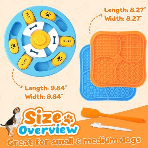 KIPRITII Dog Puzzle Toys with Dog Lick Mat for Small & Medium Dogs
