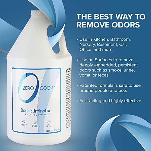 Zero Odor Multi-Purpose Odor Eliminator, Air and Surface Odor Remover for Home, Bathroom, Kitchen, and Closet, Refill, 128 oz (Pack of 2)
