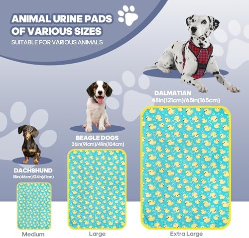 4'Pcs Washable Pee Pads, Reusable Puppy Pet Training Pads, Waterproof Dog Crate, Whelping Pad, Non-Slip Protects Against Urine Leakage Green Medium