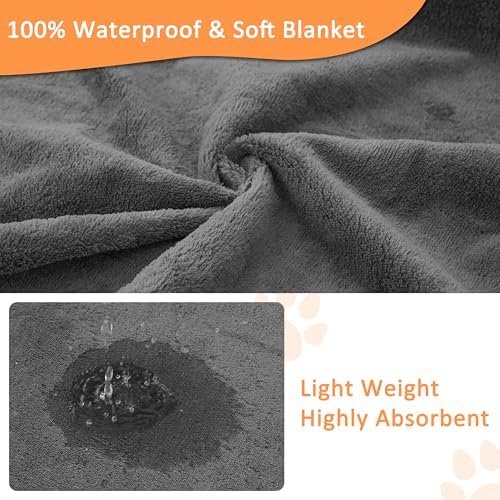 Bunlitent Washable Pee Pads for Dogs, 65'' x 48'', 3 Packs, Quick-Dry, Grey