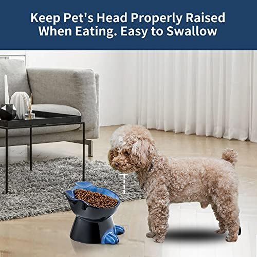 Nihow Elevated Ceramic Dog Bowls: 6.5 Inch Raised Dog Bowl for Food & Water