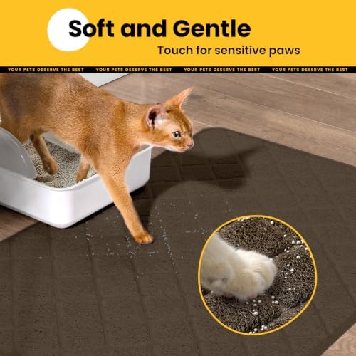 Conlun Cat Litter Mat Litter Trapping Mat, 24" x 17" Brown