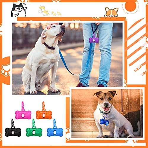 Sabary 20 Pack Dog Poop Bag Holder Bone Shaped with Clip Leakproof