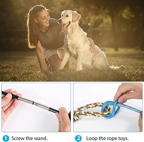 Flirt Pole for Dogs Interactive Chase Toy for Large Medium Small Puppy Dogs