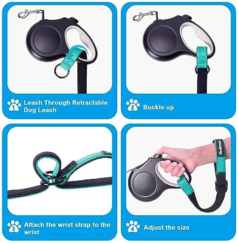 PetBonus Short Dog Leash, Safety Wrist Strap for Dog Retractable Leash