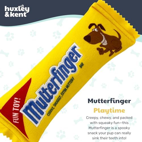 Huxley & Kent Power Plush Squeaky Dog Toy, Mutterfinger, Small