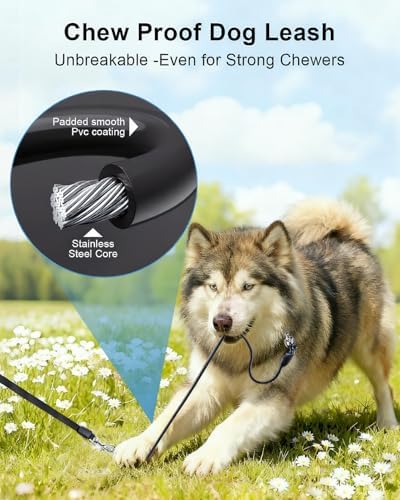 26 ft Retractable Dog Leash for Large Dogs, Steel Extender